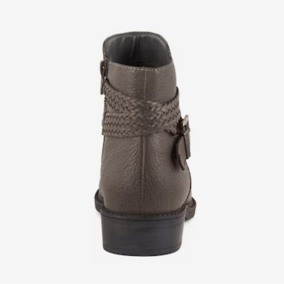 David Tate Brown Pebbled Leather Sevi Bootie Inner Ankle Zipper   8 Wide… - Picture 4 of 13